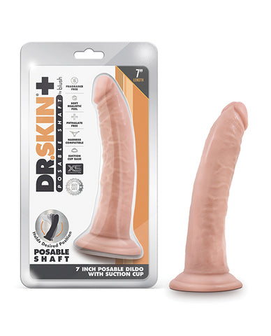 Blush Dr. Skin Plus 7 Inch Posable Dildo - Vanilla