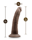 Blush Dr. Skin Plus 7 Inch Posable Dildo - Chocolate