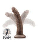 Blush Dr. Skin Plus 7 Inch Posable Dildo - Chocolate