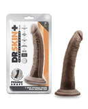 Blush Dr. Skin Plus 7 Inch Posable Dildo - Chocolate