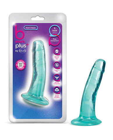 Blush B Yours Plus 5.5 Inch Hard N' Happy Dildo - Teal