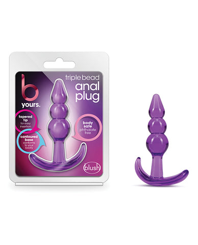 Blush B Yours Triple Bead Anal Plug - Purple