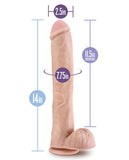 Blush Au Naturel Daddy 14 Inch Sensa Feel Dual Density Dildo - Vanilla