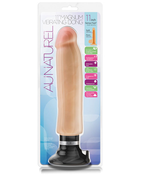Blush Au Naturel 11 Inch Magnum Vibrating Dong - Beige