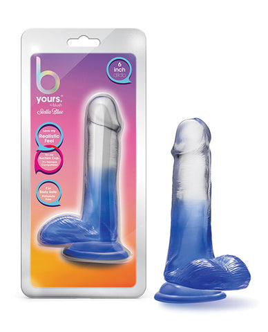 Blush B Yours 6 Inch Stella Blue Dildo - Blue