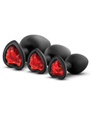 Blush Luxe Bling Plugs Training Kit - Black W-red Gems