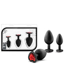 Blush Luxe Bling Plugs Training Kit - Black W-red Gems