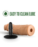 Blush Lock On 8 Inch Argonite Dildo W-suction Cup Adapter - Mocha