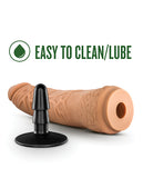 Blush Lock On 7.5 Inch Hexanite Dildo W-suction Cup Adapter - Mocha