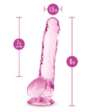 Blush Naturally Yours 8 Inch Crystalline Dildo - Rose