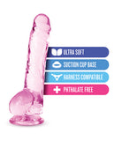 Blush Naturally Yours 8 Inch Crystalline Dildo - Rose