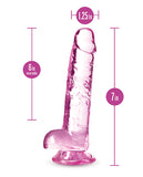 Blush Naturally Yours 7 Inch Crystalline Dildo - Rose