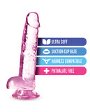 Blush Naturally Yours 7 Inch Crystalline Dildo - Rose