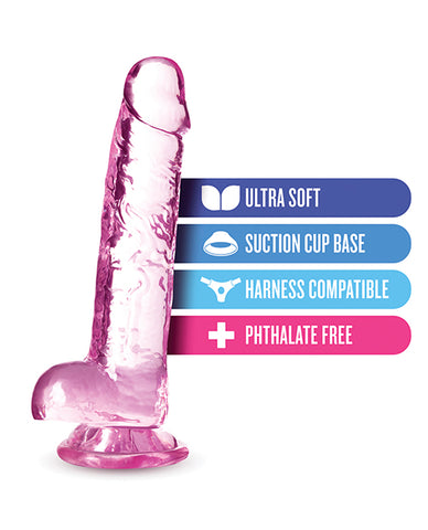 Blush Naturally Yours 7 Inch Crystalline Dildo - Rose