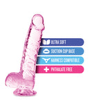 Blush Naturally Yours 6 Inch Crystalline Dildo - Rose