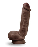 Blush Dr. Skin Glide 8.5 Inch Self Lubricating Dildo W-balls - Chocolate