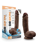 Blush Dr. Skin Glide 8.5 Inch Self Lubricating Dildo W-balls - Chocolate