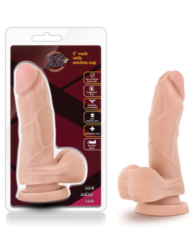 Blush X5 5 Inch Cock W-flexible Spine - Beige