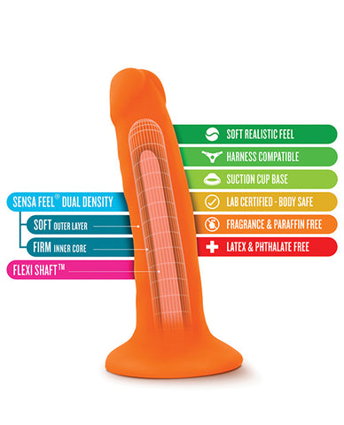 Blush Neo Dual Density 6 Inch Cock - Neon Orange