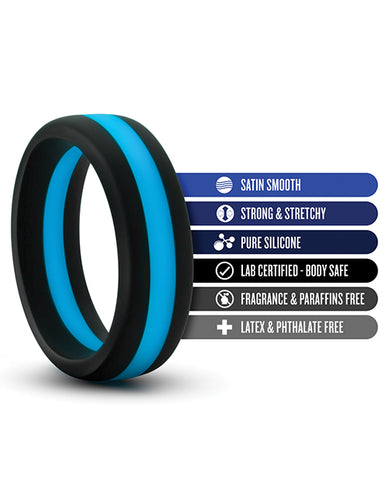 Blush Performance Silicone Go Pro Cock Ring - Black-blue