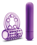 Blush Play With Me The Player Vibrating Double Strap Cockring - Purple