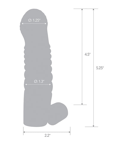 Blue Line C & B 5.25 Inch Vibrating Penis Enhancing Sleeve Extension - Smoke