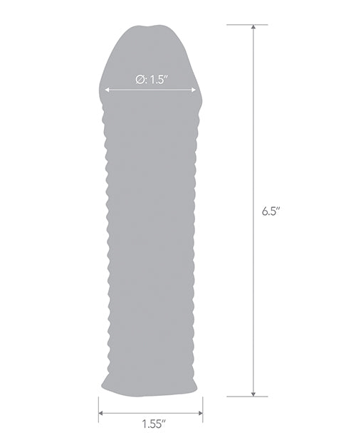 Blue Line C & B 6.5 Inch Textured Penis Enhancing Sleeve Extension - Clear