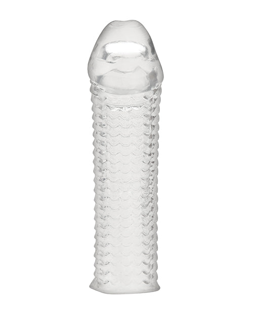 Blue Line C & B 6.5 Inch Textured Penis Enhancing Sleeve Extension - Clear