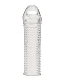 Blue Line C & B 6.5 Inch Textured Penis Enhancing Sleeve Extension - Clear