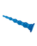 Blue Line C & B 8.5 Inch Anal Beads W/suction Base - Jelly Blue