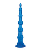 Blue Line C & B 8.5 Inch Anal Beads W/suction Base - Jelly Blue