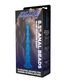 Blue Line C & B 8.5 Inch Anal Beads W/suction Base - Jelly Blue