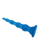 Blue Line C & B 6.75 Inch Anal Beads W/suction Base - Jelly Blue