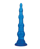 Blue Line C & B 6.75 Inch Anal Beads W/suction Base - Jelly Blue