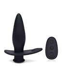 Blue Line Vibrating Anal Plug Pointer W-remote - Black