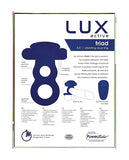 Lux Active Triad 4.5 Inch Vibrating Dual Ring W-remote - Dark Blue