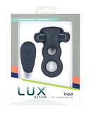 Lux Active Triad 4.5 Inch Vibrating Dual Ring W-remote - Dark Blue