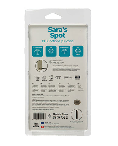 Sara's Spot Rechargeable Bullet W-g Spot Sleeve - 10 Functions Teal