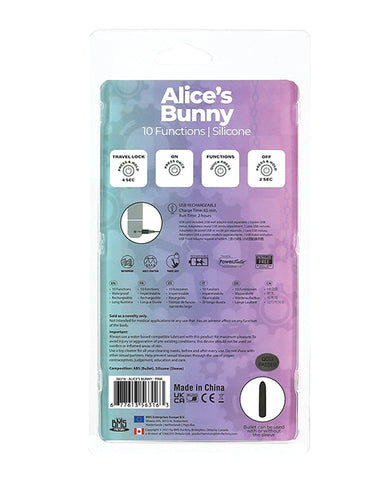 Alice's Bunny Rechargeable Bullet W-rabbit Sleeve - 10 Functions Pink