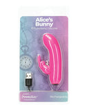 Alice's Bunny Rechargeable Bullet W-rabbit Sleeve - 10 Functions Pink