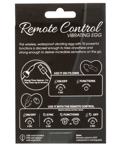 Powerbullet Remote Control Vibrating Egg - Purple