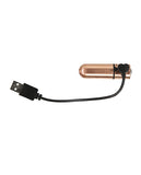 First Class Mini Rechargeable Bullet W-crystal - 9 Functions Rose Gold