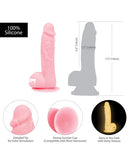 Addiction Brandon 7.5 Inch Glow In The Dark Dildo - Pink