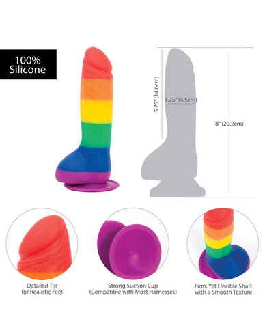 Addiction Justin 8 Inch Dildo - Rainbow