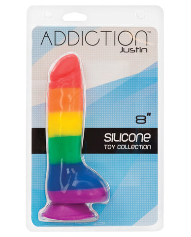 Addiction Justin 8 Inch Dildo - Rainbow