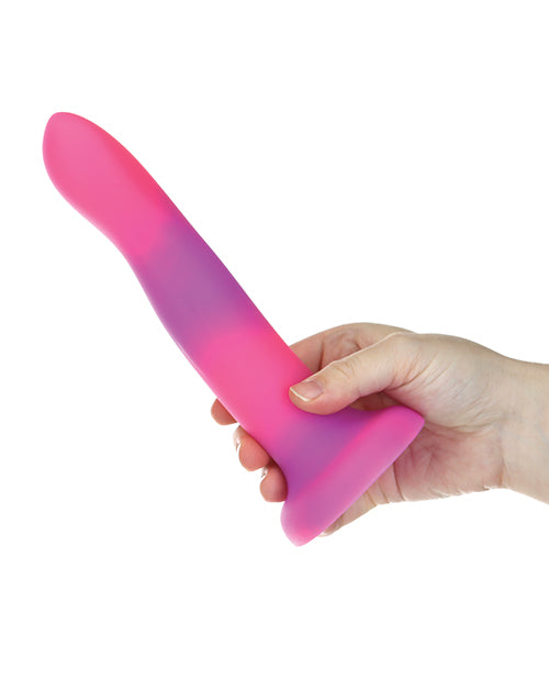 Addiction 8 Inch Rave Glow In The Dark Dong - Pink-purple