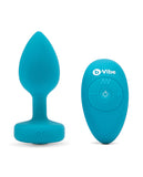 B-vibe Remote Control Vibrating Jewel Plug (s-m) - Teal