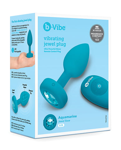 B-vibe Remote Control Vibrating Jewel Plug (s-m) - Teal