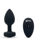 B-vibe Remote Control Vibrating Jewel Plug (m-l) - Black