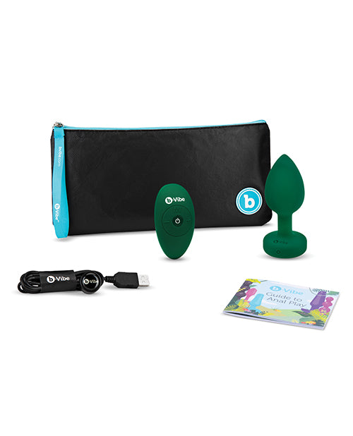 B-vibe Remote Control Vibrating Jewel Plug (m-l) - Emerald Green